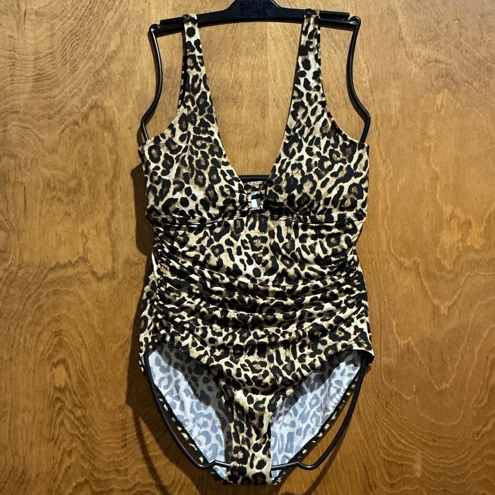 Lauren Ralph Lauren Leopard Print One Piece Swimsuit - Size 16 - NWT